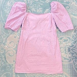 Short Embroidered Violet Dress